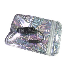Holographic Silver Waterproof Zipper Bags for Samsung Galaxy Smartphone Chargers