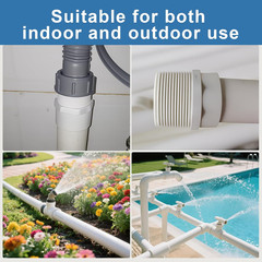 1.5 Inch Male Thread PVC Fittings White 2-Way PVC Pipe Coupling Adapter Connecto