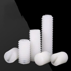 White Plastic Nylon Flat Point Grub Screws Slotted Head Socket Set Screw DIN 916