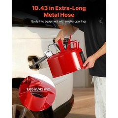 Uimoso 2.5 Gallon Red Safety Gas Can with Flame Arrester and Pouring Spout