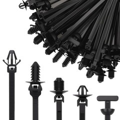 50PCS Universal Nylon Push Mount Cable Zip Tie, Heavy Duty Self Locking Zip T…