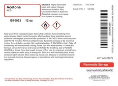 Anhydrous Acetone 12oz ACS Grade 100% Pure Acetone Laboratory Solvent
