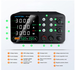 Fuente de alimentación DC 30V 10A con memoria, protección OCP y carga USB. Nuevo