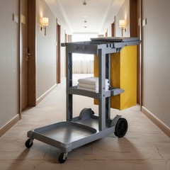 Hotel Linen Cart Easy to Maneuver Multifunctional Janitorial Cart for Janitors