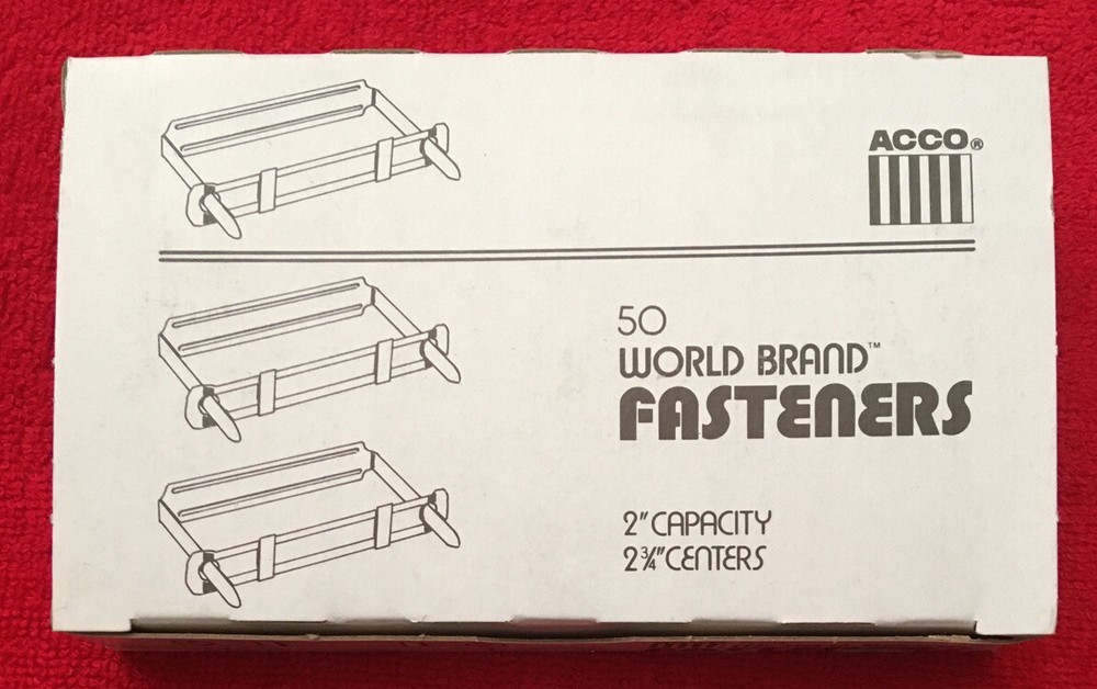 ACCO World Brand Fasteners 2″ Capacity, 2.3/4”Center to Center 50 pcs