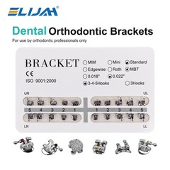 Dental Orthodontic Edgewise Brackets Mini/Standard MBT/Roth 022/018 Hooks 3 4 5
