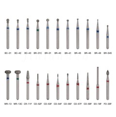 50 pcs Dental Diamond Ball Round burs Medium FG 1.6mm for High Speed Handpiece