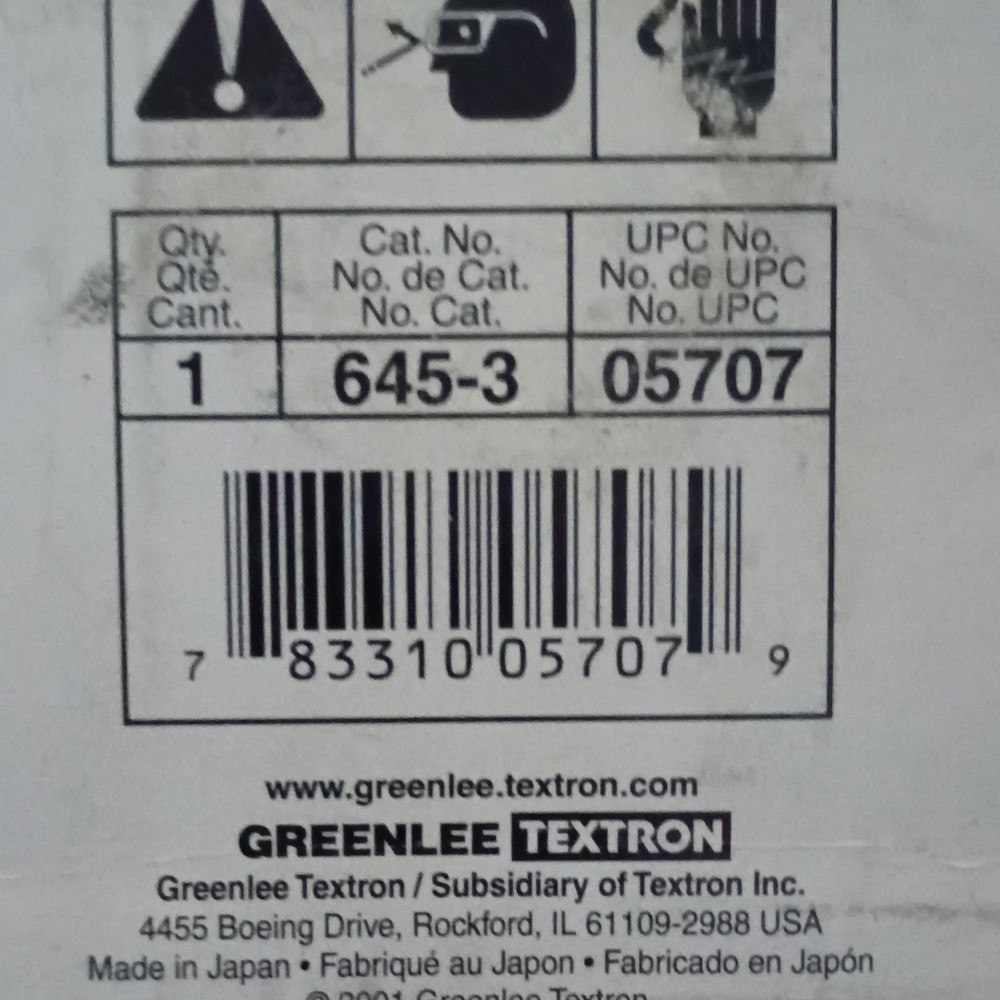 Greenlee Textron Kwik Change Carbide-Tipped Cutter 3 in (76.2 mm) 645-3