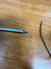 Lot of 3 Stainless Steel “S” Shaped Suture Needles, 5″ overall length