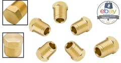 Brass Pipe Fitting Hex Head Plug 3/8 Inch NPT Male Pack of 5