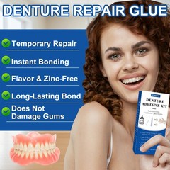 Instant Dental Glue 1 oz – Strong Adhesive for Cracks, Loose Teeth & Dentures, C
