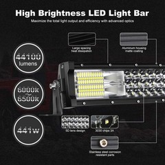 Off-Road LED Light Bar & Pod Kit: 52″ Combo Beam & 4×4″ Lights