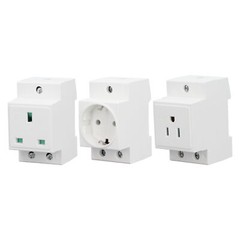 AC DIN Rail Power Socket Built in Protective Contact Easy Installation for Home