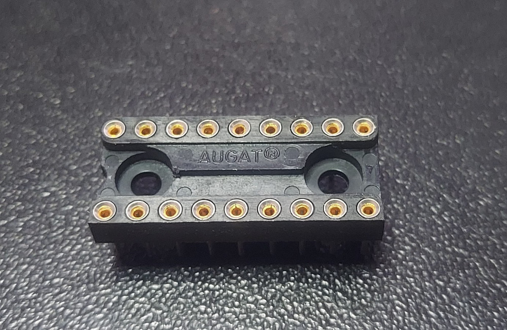 12Pcs) IC SOCKET, 18 PIN DIP, Gold plated inserts, AUGAT solder through hole