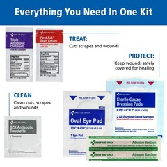 First Aid Kit, OSHA Compliant, 260 Pc for 50 People, Home/Car/Work