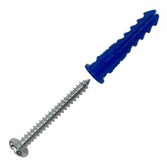 50x Expansion Wall Anchors with 50x Screws Set for 1/4in Drill Hole Installation