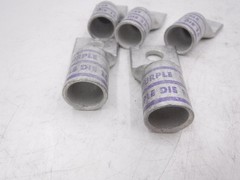 5 Pack Burndy 3/8″Stud 1 Hole 4/0 Flex Cu Compression Standard Barrel Lugs
