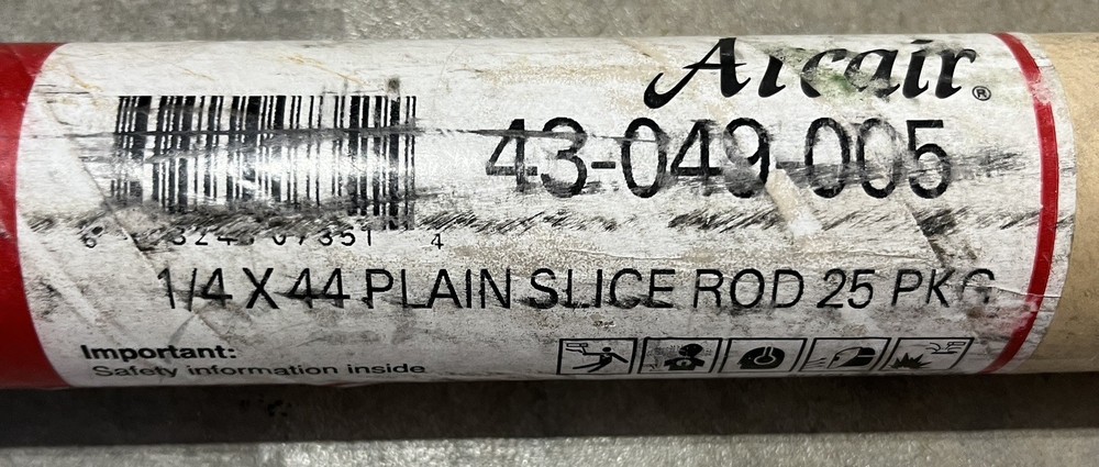 Arcair 43-049-005 Slice Cutting RodsFlux Uncoated Pack of 25 1/4x22in