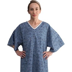 3 Pack – Hospital Patient Gown, IV, Tieside w/Telemetry Pocket, Size Medium – XL