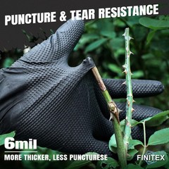 FINITEX Industrial Diamond Texture Nitrile Black Glove – 100/1000PCS Chemical…