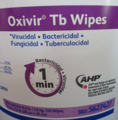 4 Diversey Oxivir Tb LARGE Hospital Wipes 11×12″ (28x30cm) 160 Wipes w/Container