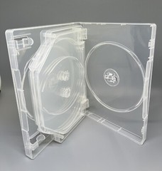25 PCS NEW HIGH QUALITY 27MM MULTI-8 DISC DVD CASE, M-LOCK HUB, CLEAR, DB27-8C