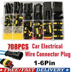 708Pcs Car Automotive Waterproof Electrical Wire Connector Plug 1-6 Pin Kit Set