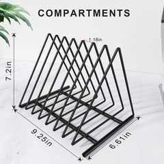 Metal Desktop File Organizer with 7 Slots, Document Rack Magazine Holder, Desk