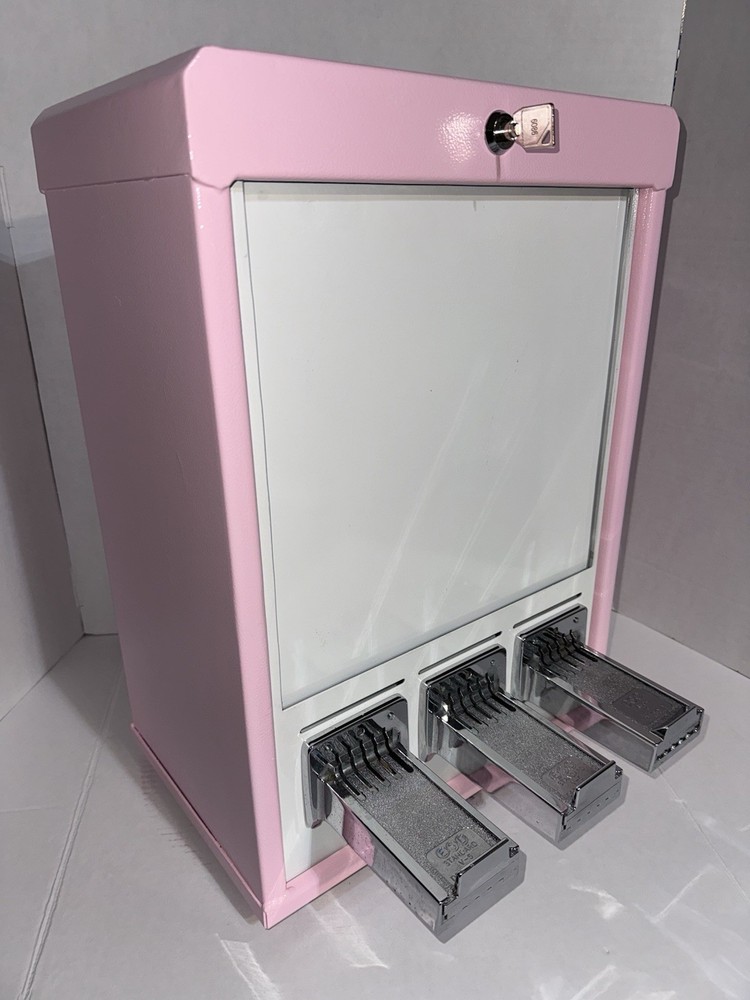 Candy Pink $1 Vend 3 Column Sticker Tattoo Pokemon Card Vending Machine Working