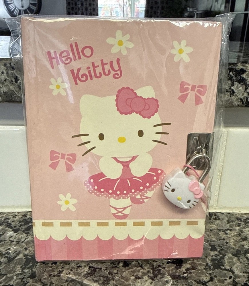 Hello Kitty Ballerina Diary Journal 2006 Hardcover Sanrio With Lock And Keys VTG