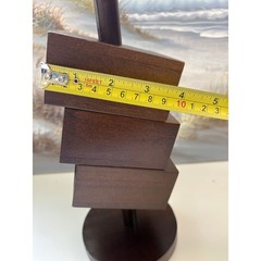 Vintage Modern Rotating Wood Desk Organizer 3 Tier Swivel Pen Holder Espresso