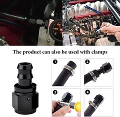 2 PCS 8AN Straight Push Lock Hose Fitting End, Aluminum Female Straight Swivel B