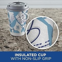 To Go Paper Coffee Cups With Lids, 12 oz, 14 ct, Disposable Insulated Paper Cups