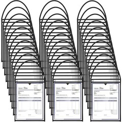 50 Pack Job Ticket Holders 9×12 Inch Clear Plastic Work Order Pockets with Strap
