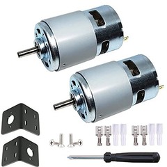 Puly 24V 775 DC Motor 2-Pack with Bracket High Torque Low Noise