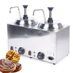 1600W Commercial Hot Fudge Warmer Nacho Cheese Sauce Warmer w/ Pump Dispenser US