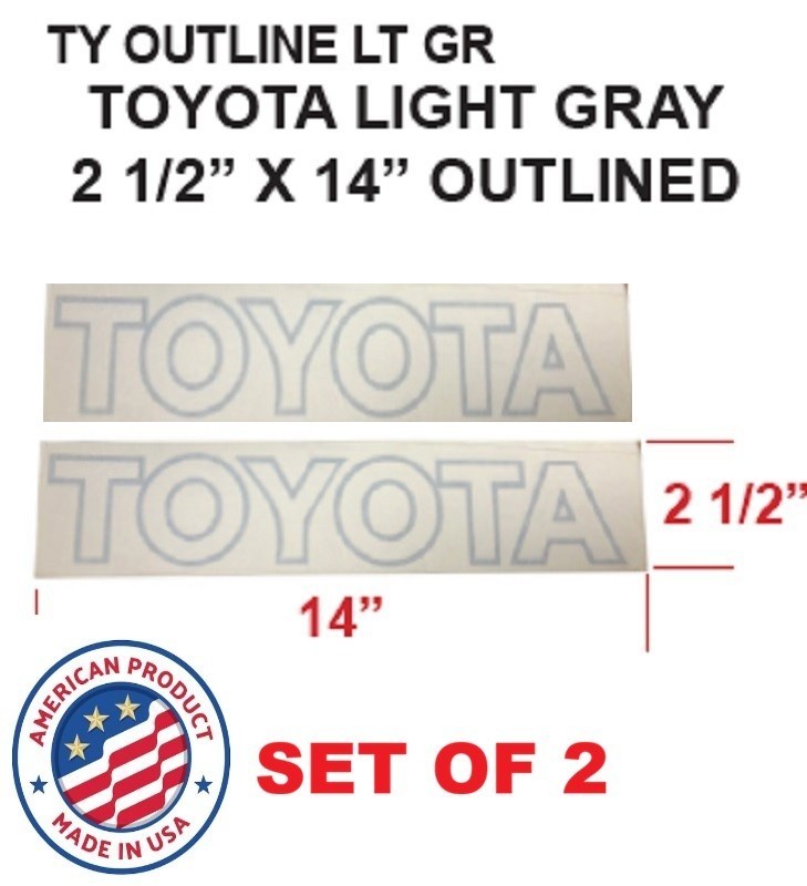 TOYOTA FORKLIFT DECALS SET OF 2 VINYL DECAL FOR MAST AREA LIGHT GREY