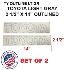 TOYOTA FORKLIFT DECALS SET OF 2 VINYL DECAL FOR MAST AREA LIGHT GREY