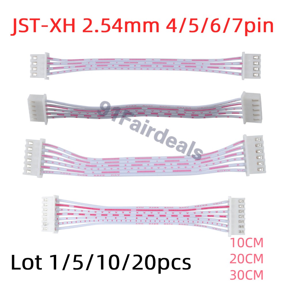 Lot JST-XH 4PIN 5PIN 6PIN 7Pin 2.54mm Female to Fem Connector Cable 10/20/30CM