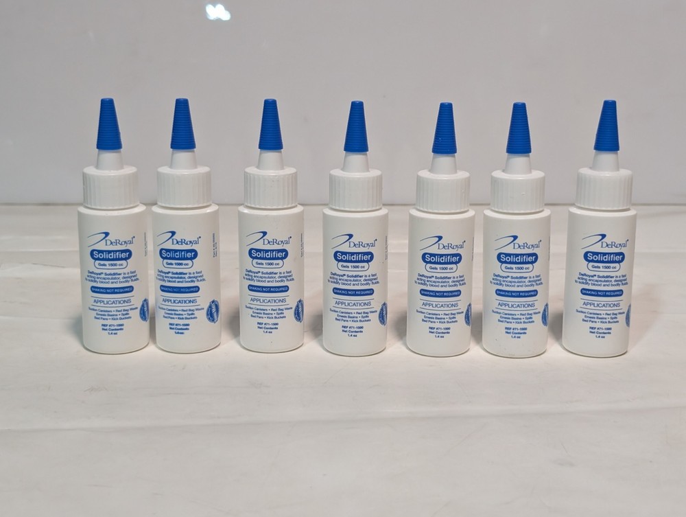Lot of 7 DeRoyal 71-1500 Solidifier 1.4 oz bottles, gels 1500cc each as shown