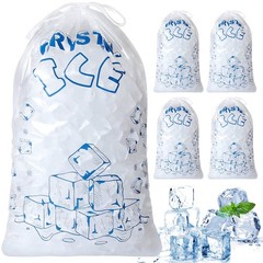 ice bags 8 lb drawstring, 50 count ice bags ice machine, heavy-duty reusable ice
