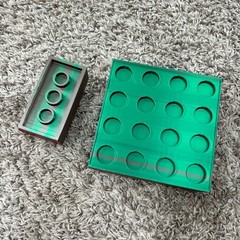 3D Printed Building Block Desk Organizer Set Pink Green Iridescent Drawer Tape