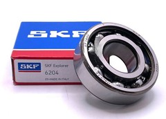 NEW SKF 6204 DEEP GROOVE BALL BEARING, OPEN TYPE, NO SEALS 20x47x14 mm