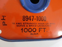Belden 8947-1000 18 AWG Stranded Hook-Up Wire 1000 Ft Serve Braid Lacquered USA