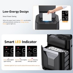 QUIETLEMON 120 Sheet Paper Shredder Cross Cut Commerical For Office Home