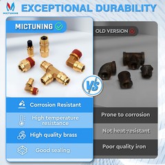 76 Pcs Brass DOT Air Line Fittings Kit Push Lock 2-IN-1 Push to Connect Fittings