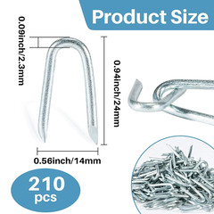 210 PCS U Fence Staples – Galvanized U Shaped Nails Heavy Duty Staples Fencing S