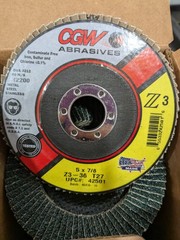 Flap Disc: 5" Dia, 7/8" Hole, Zirconia Alumina, Type 27 Qty 10 42501