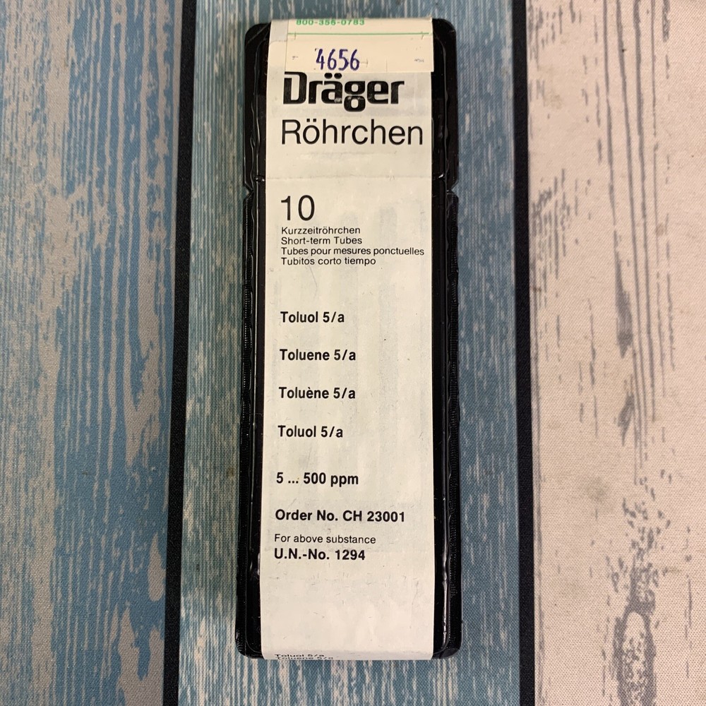Drager CH 23001 Toluene Short-Term Detector Tubes 5/a (10 Tubes) NEW & SEALED!