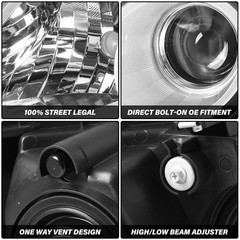 2011-2017 Odyssey EX/EX-L/LX Headlights Pair Black Halogen Bulbs Included